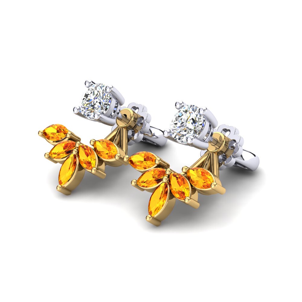 14ct Yellow & White Gold Citrine Women's Earring Alessa
