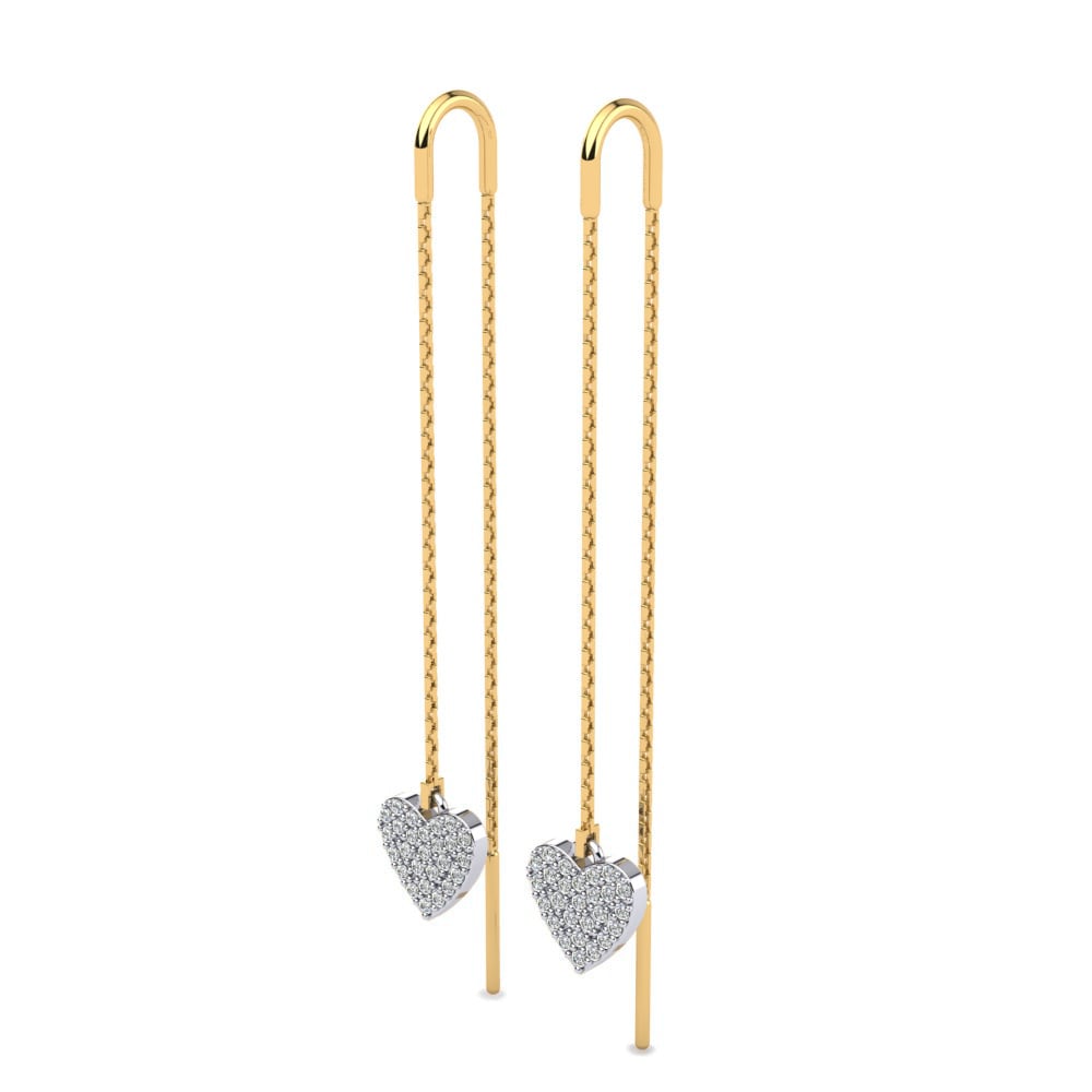 14ct Yellow & White Gold White sapphire Women's Earring Benedetta
