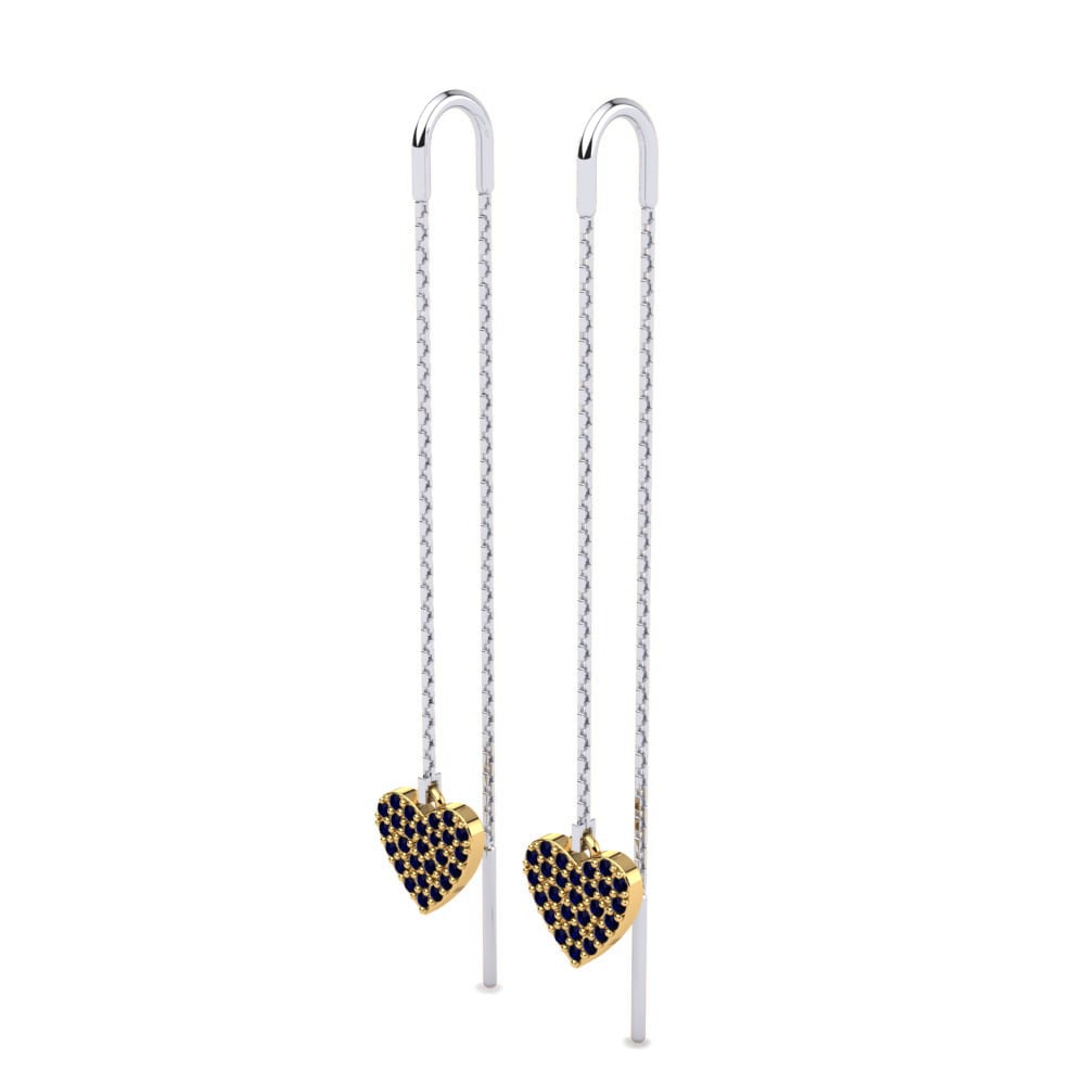 14k Oro Blanco & Amarillo Zafiro Pendiente de mujer Benedetta