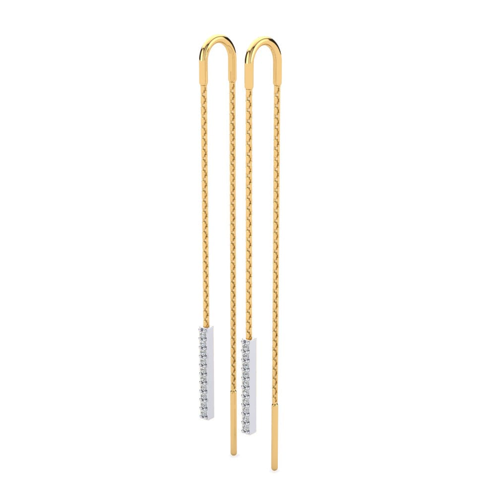 14ct Yellow & White Gold White sapphire Women's Earring Carlita