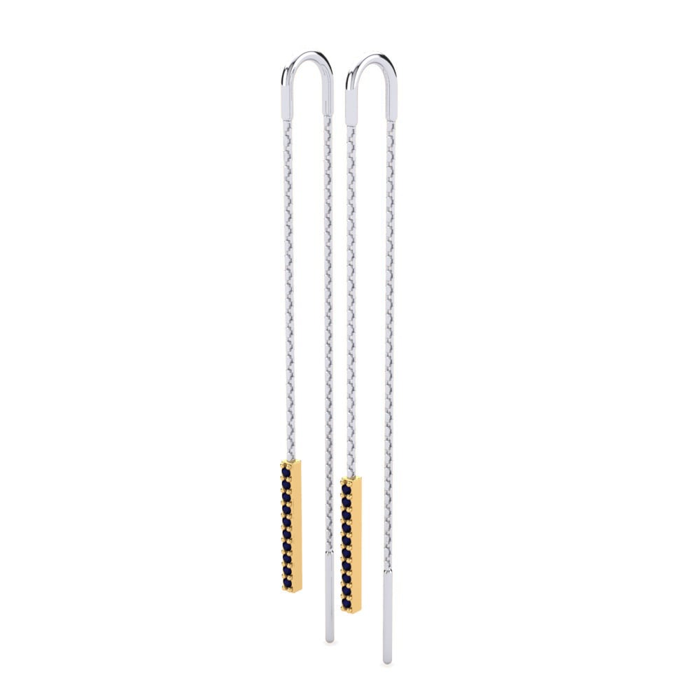 14k Oro Blanco & Amarillo Zafiro Pendiente de mujer Carlita