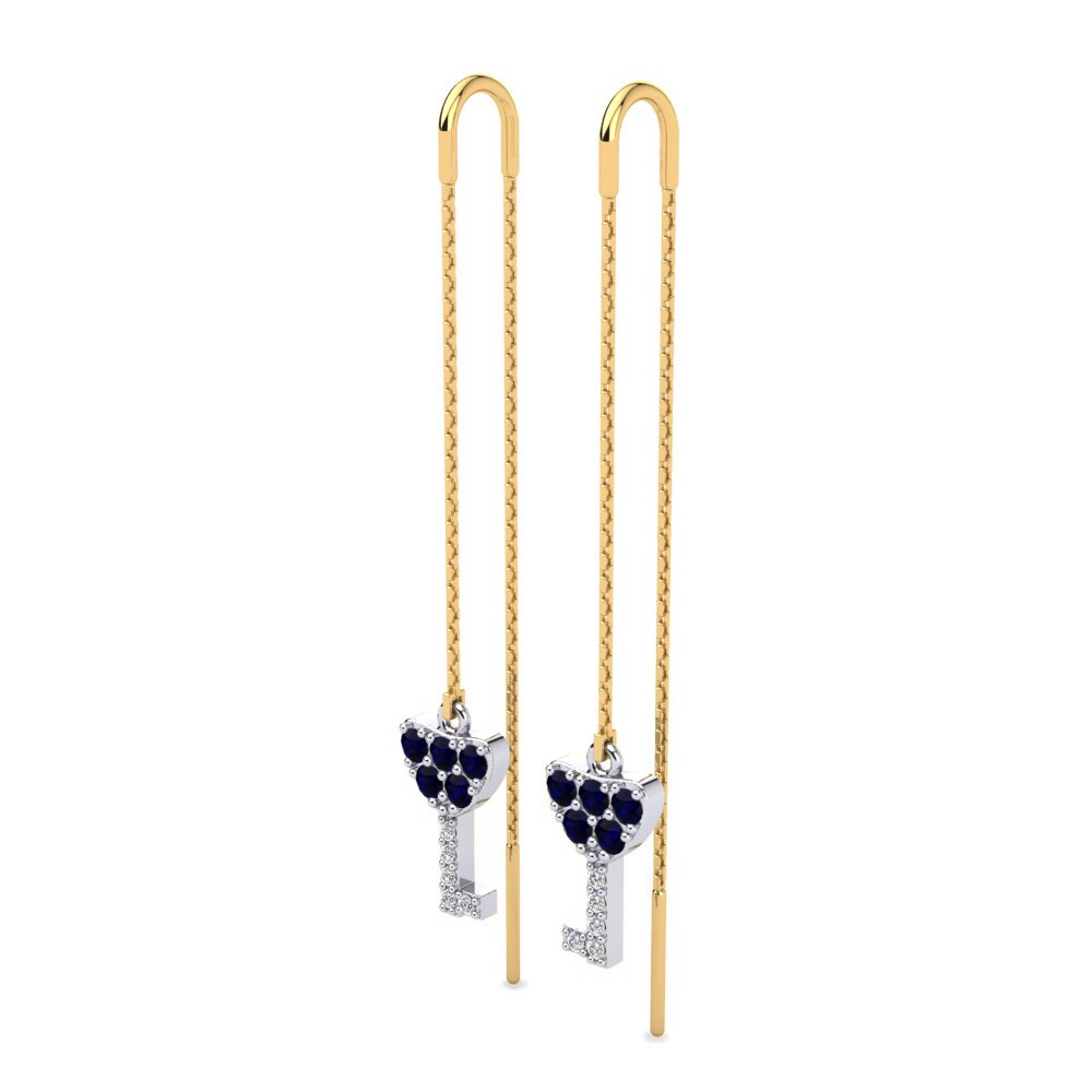 9k Oro Amarillo & Blanco Zafiro Pendiente de mujer Delfina