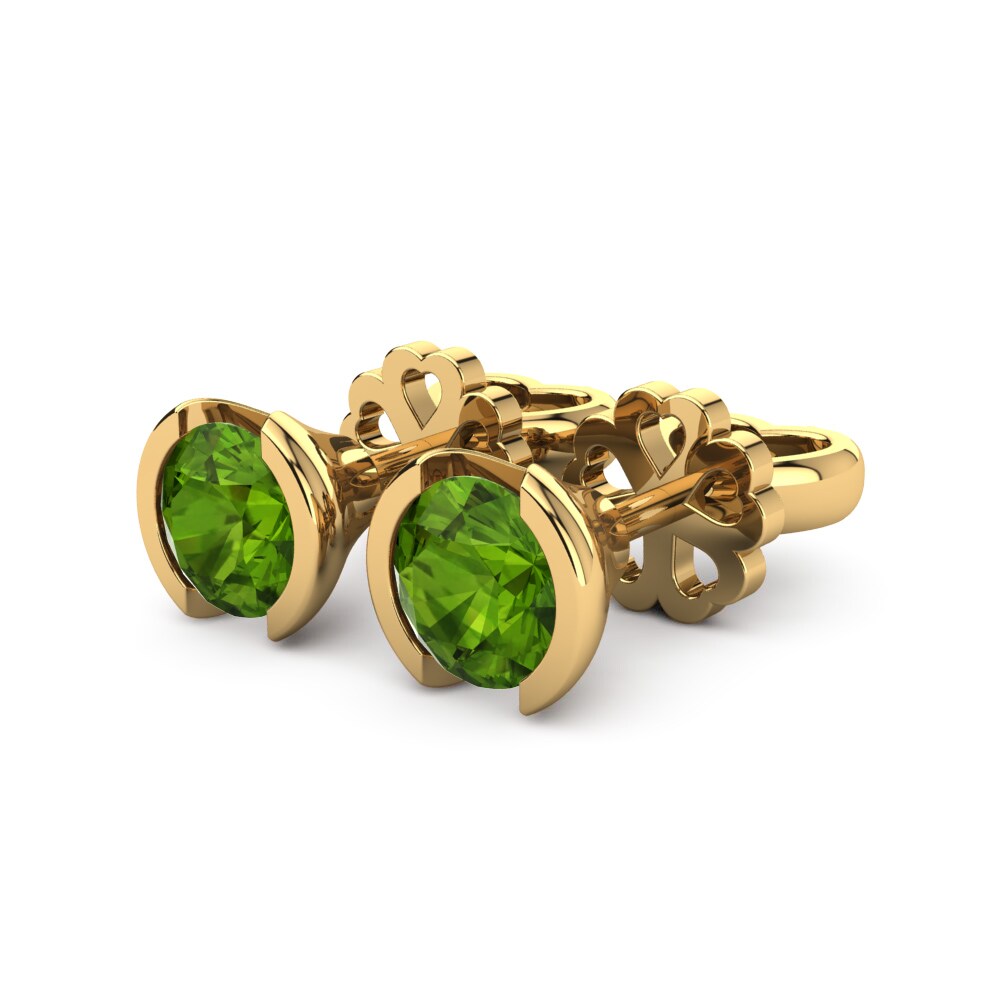 18k Oro Amarillo Peridoto Pendiente de mujer Elda