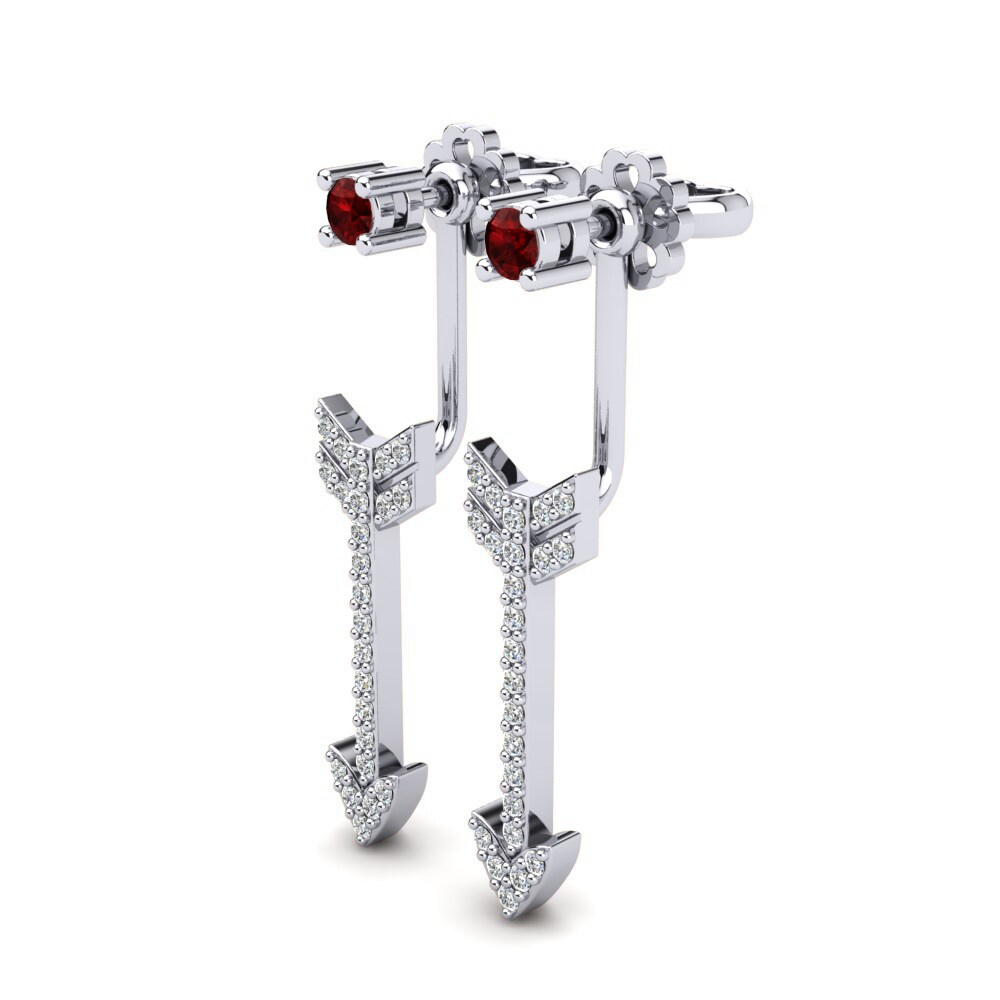 Đá Zirconia Đỏ Bông tai nữ Karise