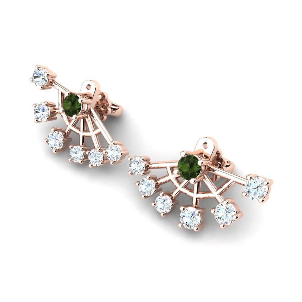 14ct Rose Gold Green Tourmaline Women's Earring Letizia