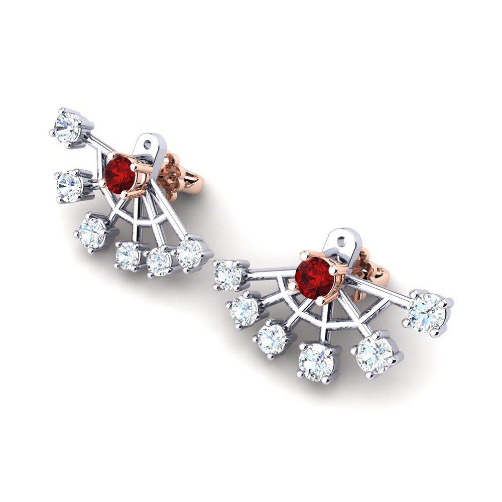 18ct White / Rose Gold Ruby Women's Earring Letizia