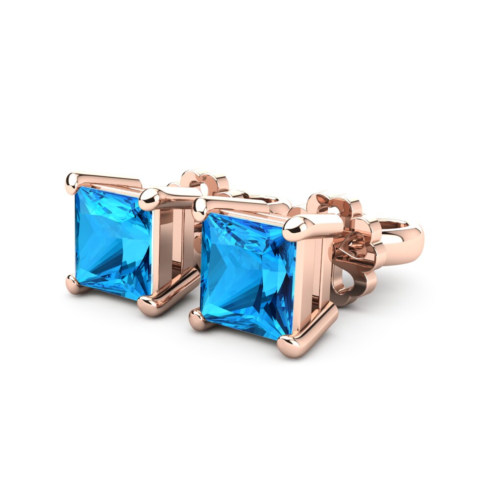 14k Oro Rosa Princesa Pendiente de mujer Nora