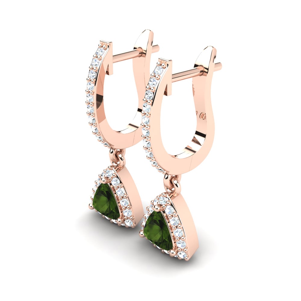 18ct Rose Gold Green Tourmaline Women's Earring Palmira