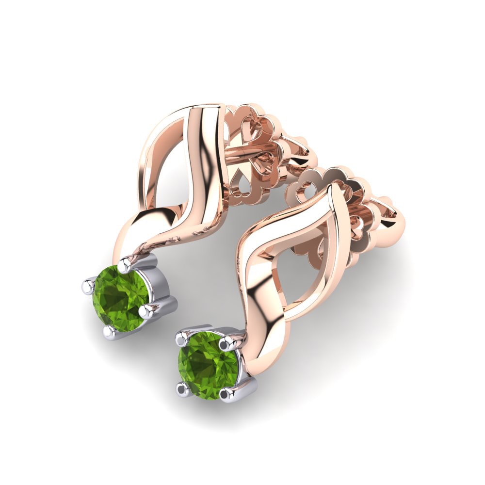14k Oro Rosa & Blanco Peridoto Pendiente de mujer Paolina