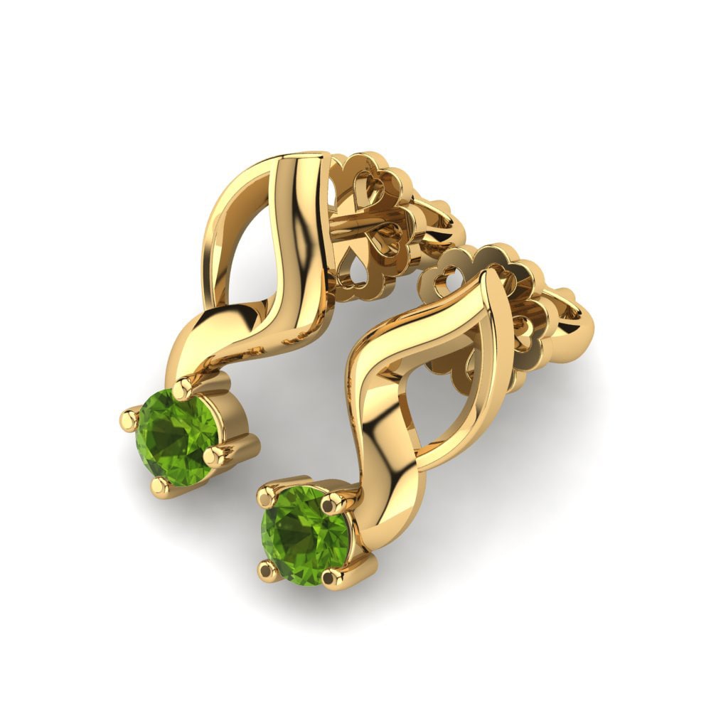 18k Oro Amarillo Peridoto Pendiente de mujer Paolina