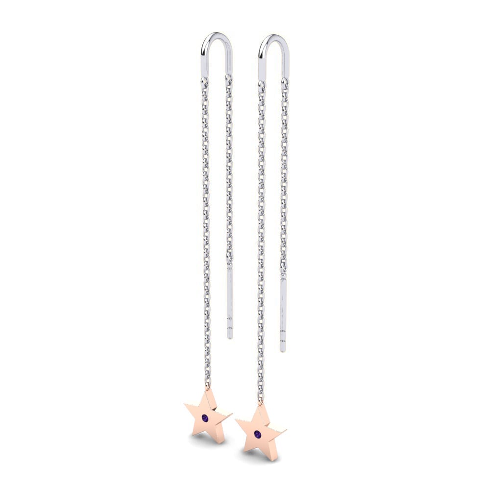 9k Oro Blanco & Rosa Amatista Pendiente de mujer Selita