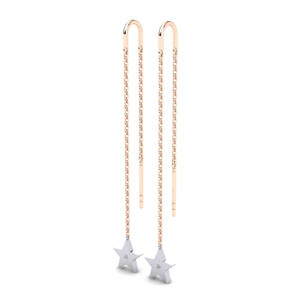 18ct Rose & White Gold Diamond Women's Earring Selita