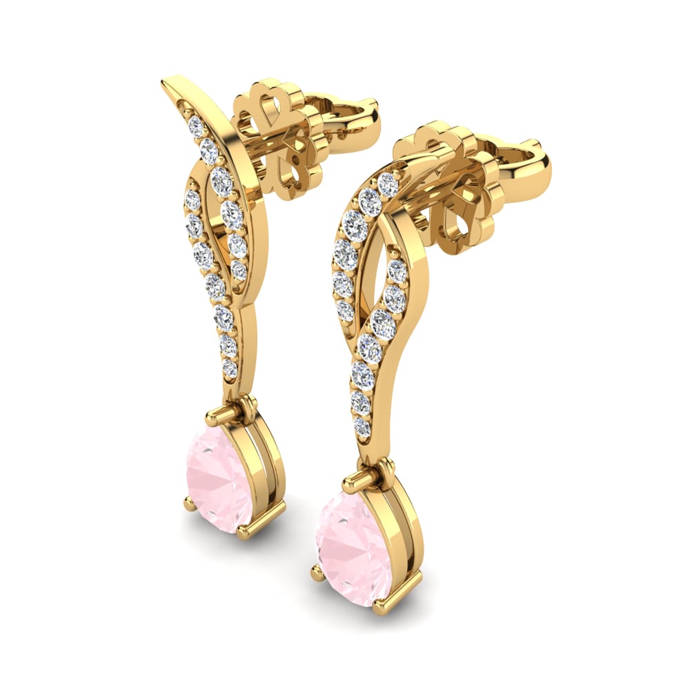 Quartz Rose Boucle d'oreille femme Norma