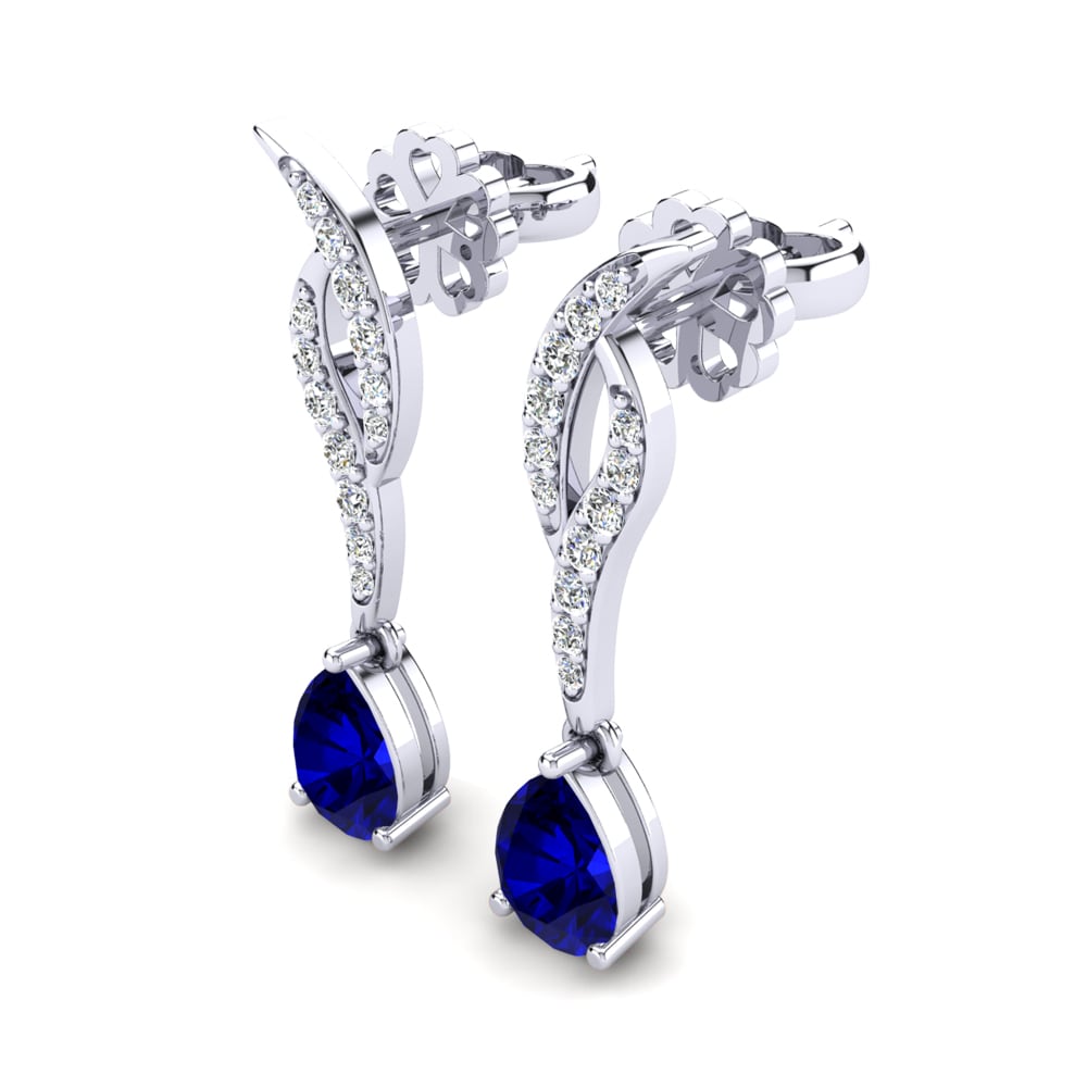 18ct White Gold Sapphire Women's Earring Norma