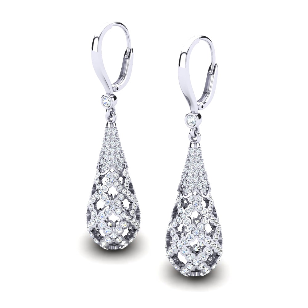 Plata 925 Circonita Pendiente de mujer Riccarda