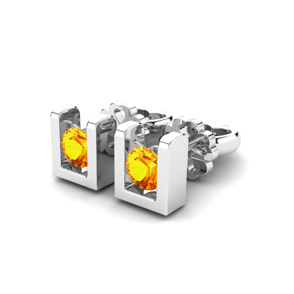 Platine 950 Citrine Boucle d'oreille femme Luciana