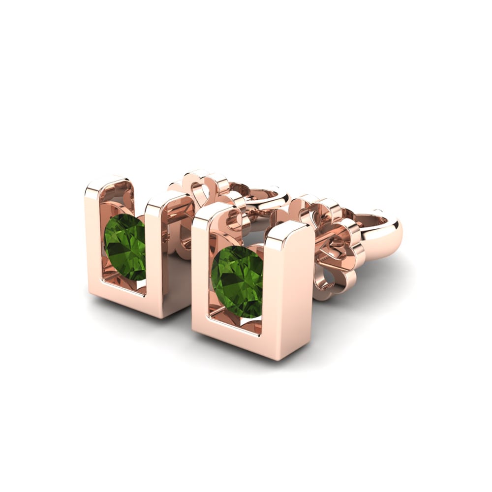 14ct Rose Gold Green Tourmaline Women's Earring Luciana