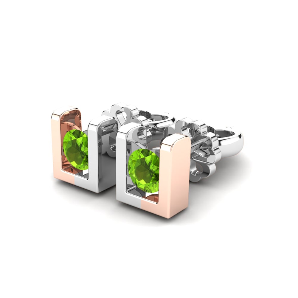 14k Oro Rosa & Blanco Peridoto Pendiente de mujer Luciana