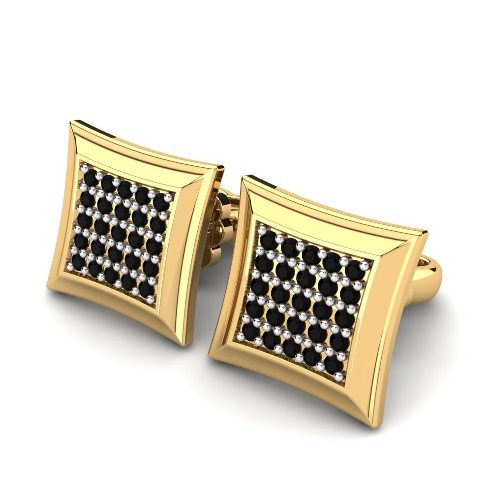 14ct Yellow / White Gold Black Diamond Women's Earring Imelda