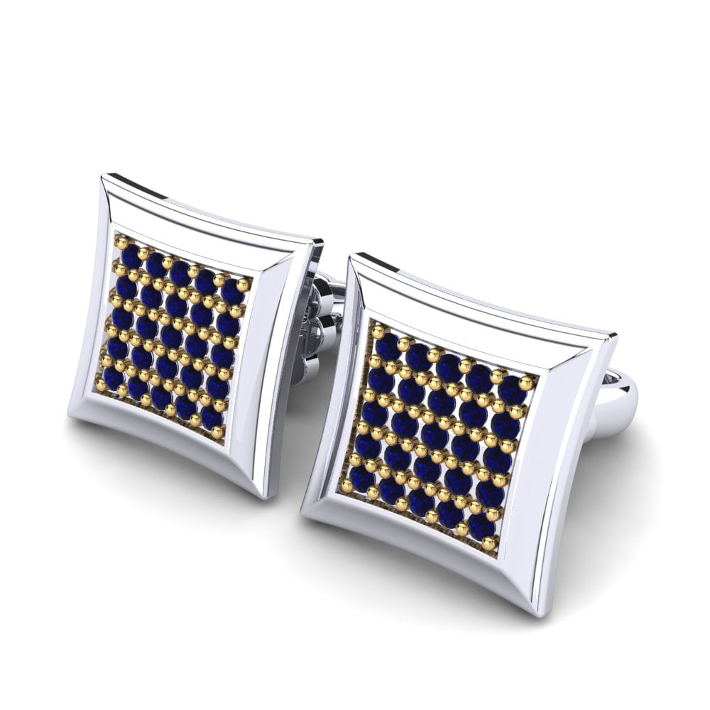 14k Oro Blanco & Amarillo Zafiro Pendiente de mujer Imelda