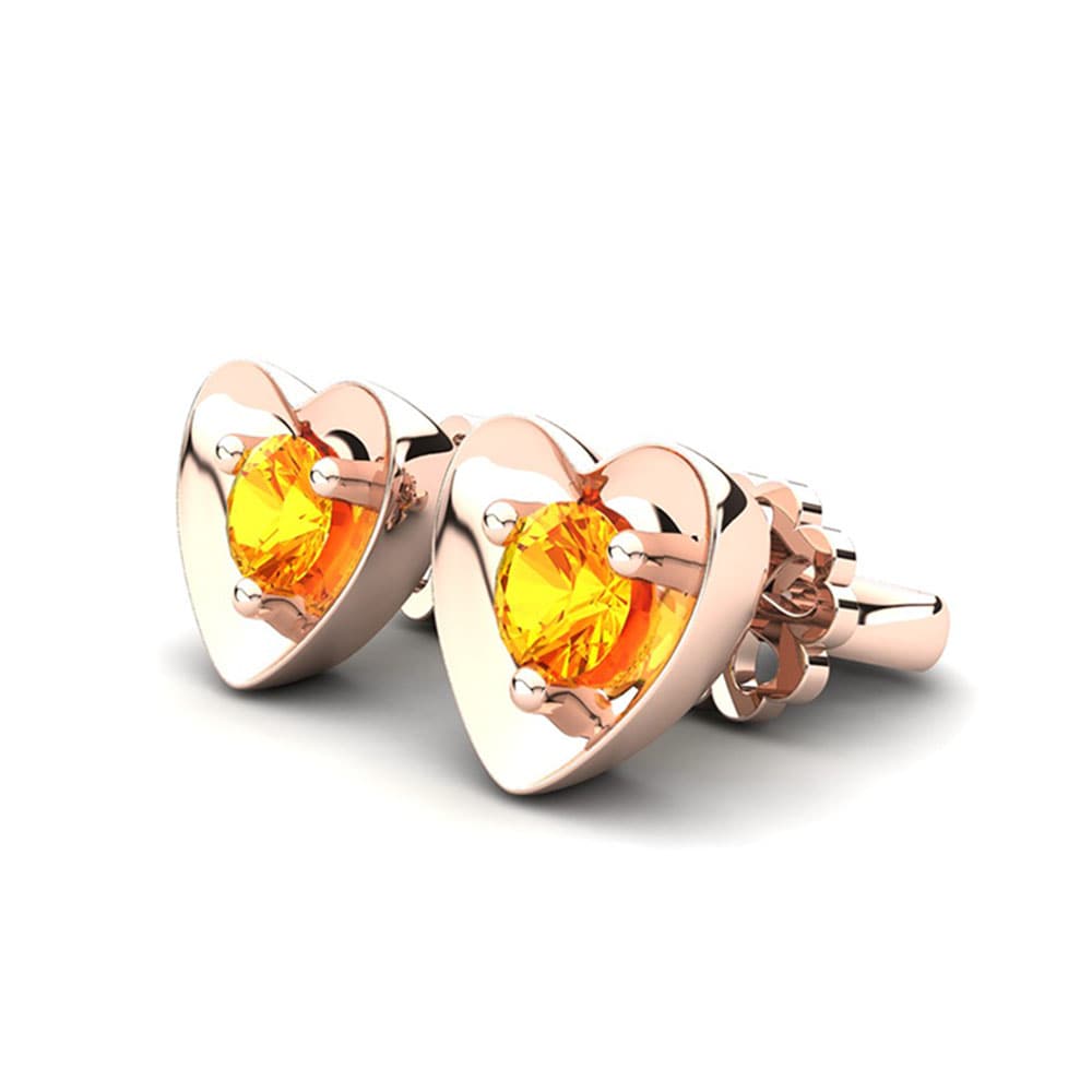 18K Rood Goud Citrien Dames Oorbellen Alba