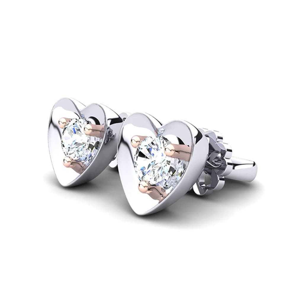 18ct White & Rose Gold Diamond Women's Earring Alba