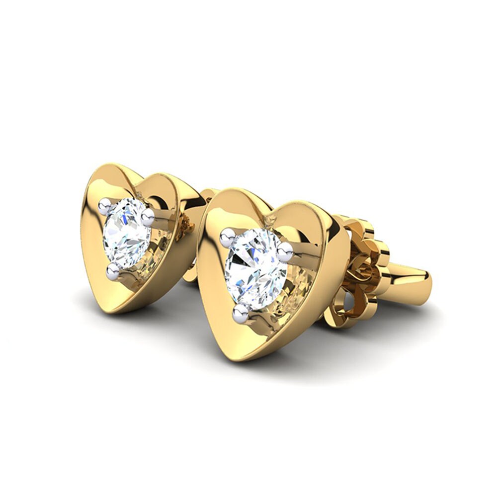 14ct Yellow & White Gold White sapphire Women's Earring Alba