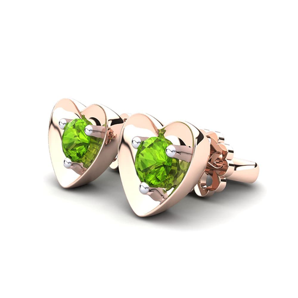 14k Oro Rosa & Blanco Peridoto Pendiente de mujer Alba