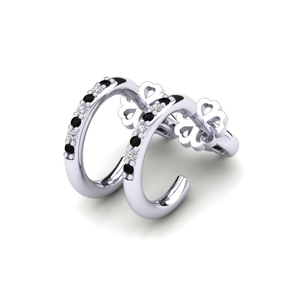 9ct White Gold Black Diamond Women's Earring Izabel