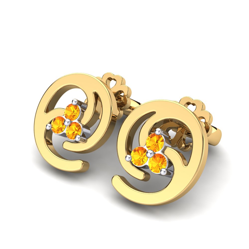 14ct Yellow & White Gold Citrine Women's Earring Heidi