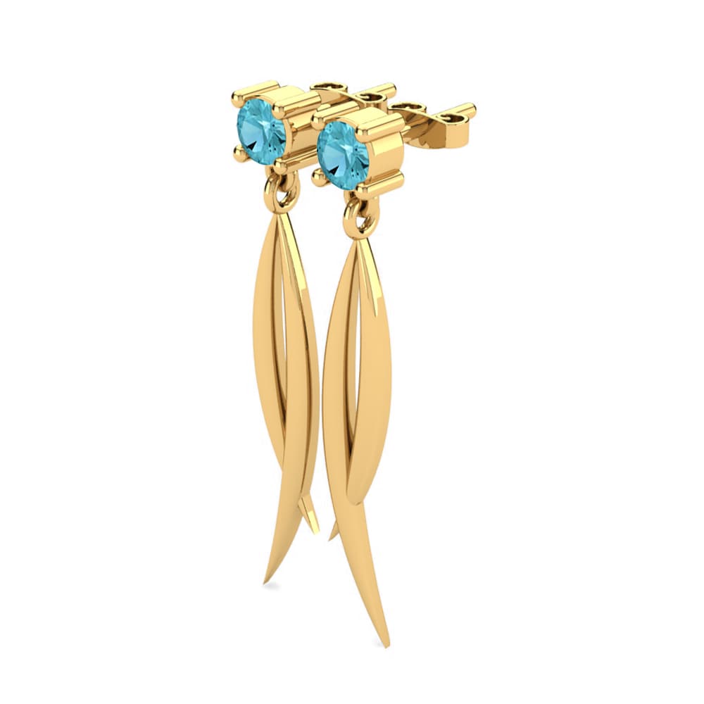 14k Oro Amarillo Aguamarina Pendiente de mujer Ecateri