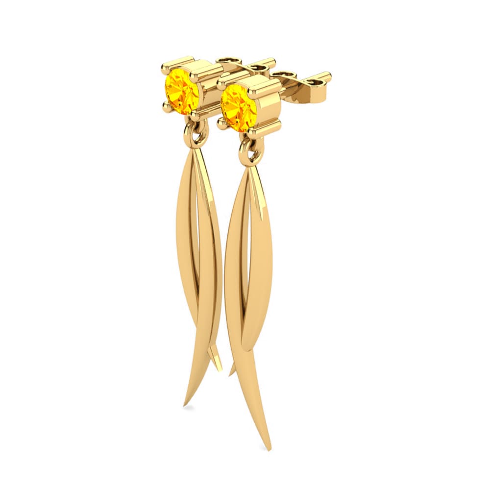 14k Oro Amarillo Citrino Pendiente de mujer Ecateri