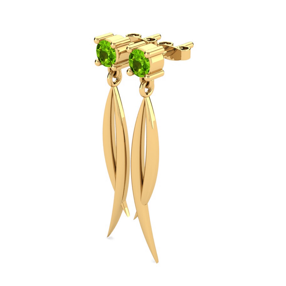 14k Oro Amarillo Peridoto Pendiente de mujer Ecateri
