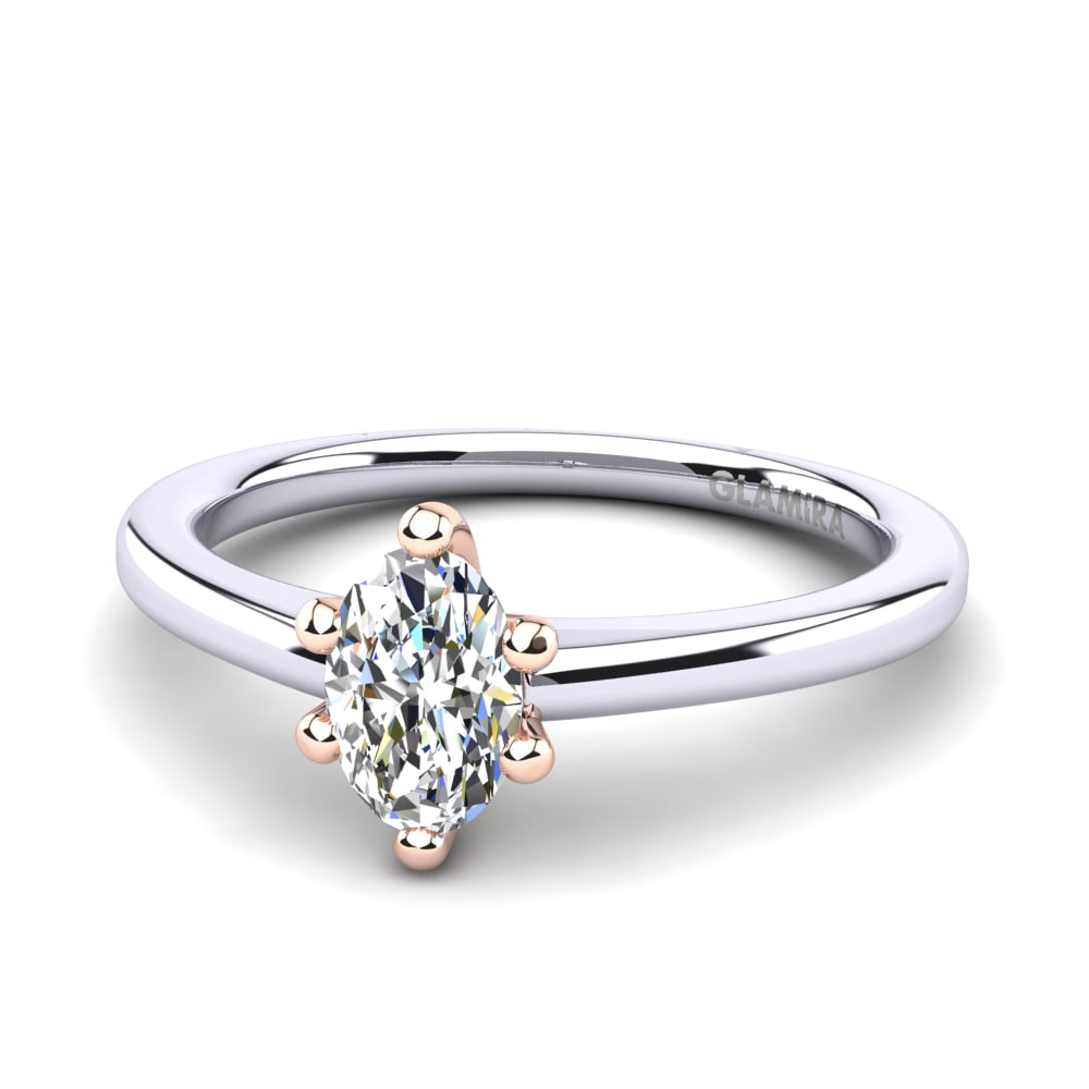 18ct White & Rose Gold Diamond Women's Ring Egidia