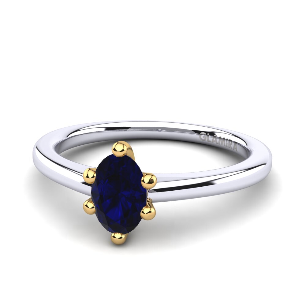 18ct White & Yellow Gold Sapphire (Lab Created) Women's Ring Egidia