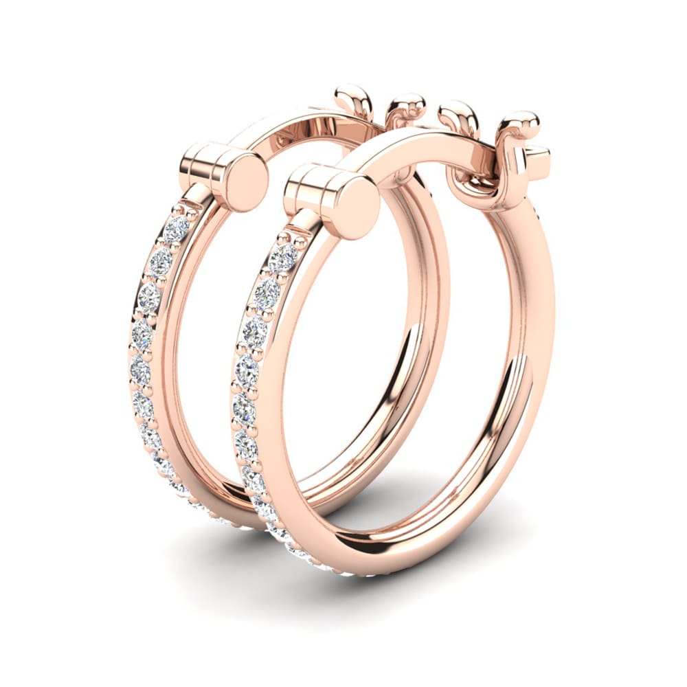 14K Rood Goud Dames Oorbellen Elgia 12 mm