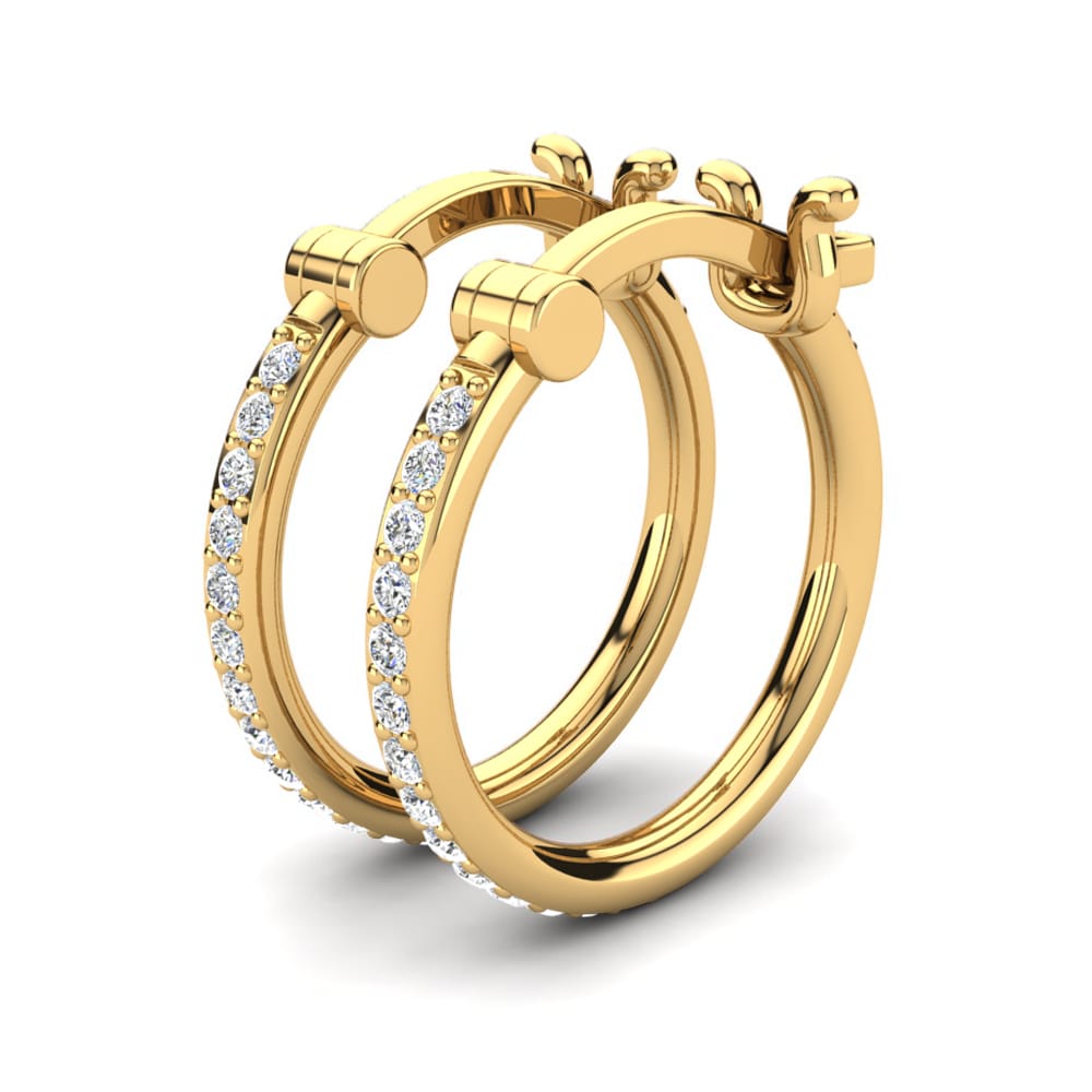 14K Geel Goud Dames Oorbellen Elgia 12 mm