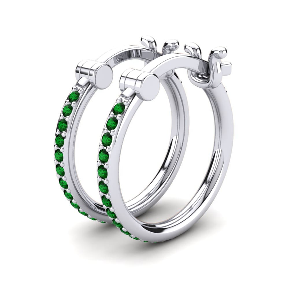 Zircone Vert Boucle d'oreille femme Elgia 12 mm