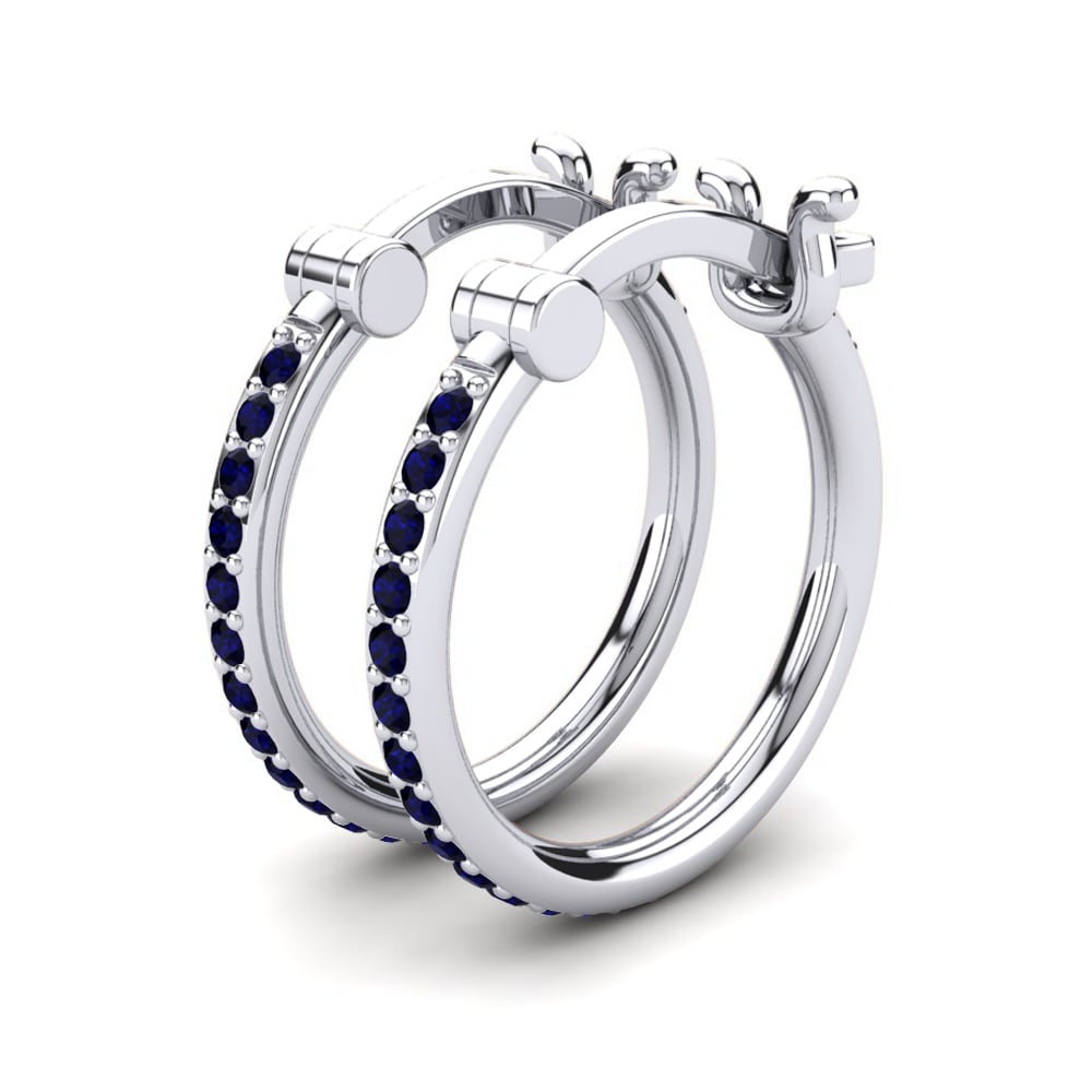 Circonita Azul Oscuro Pendiente de mujer Elgia 12 mm