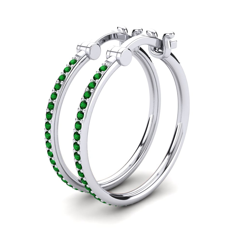 Zircone Vert Boucle d'oreille femme Elgia 18 mm