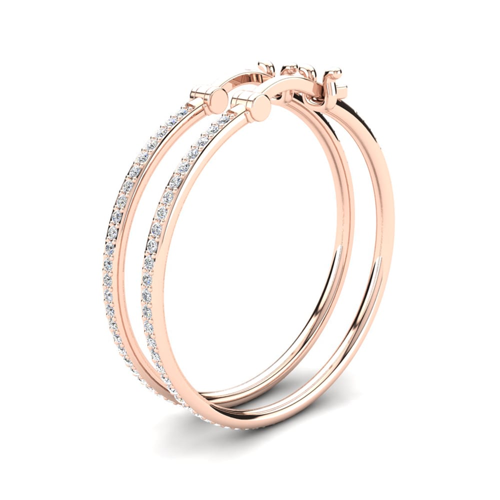 18ct Rose Gold Lab Grown Diamond Women's Earring Elgia 25 mm