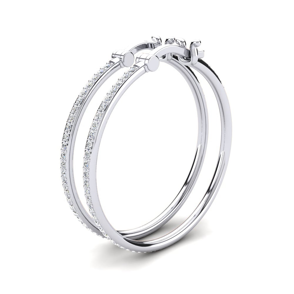 Moissanite Boucle d'oreille femme Elgia 25 mm