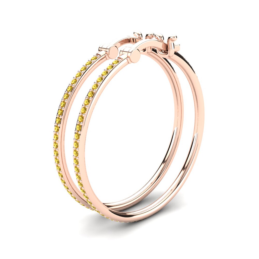14k Oro Rosa Zafiro amarillo Pendiente de mujer Elgia 25 mm