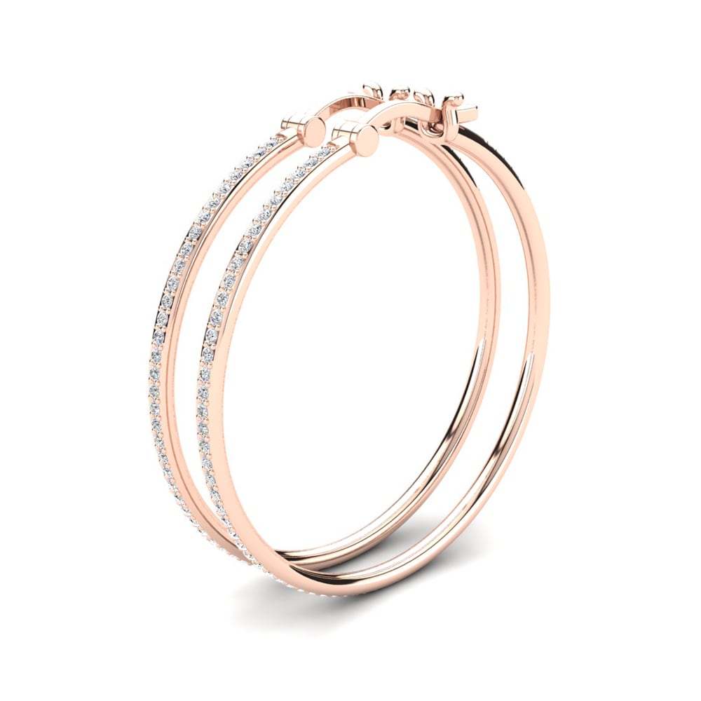 18ct Rose Gold Lab Grown Diamond Women's Earring Elgia 32 mm