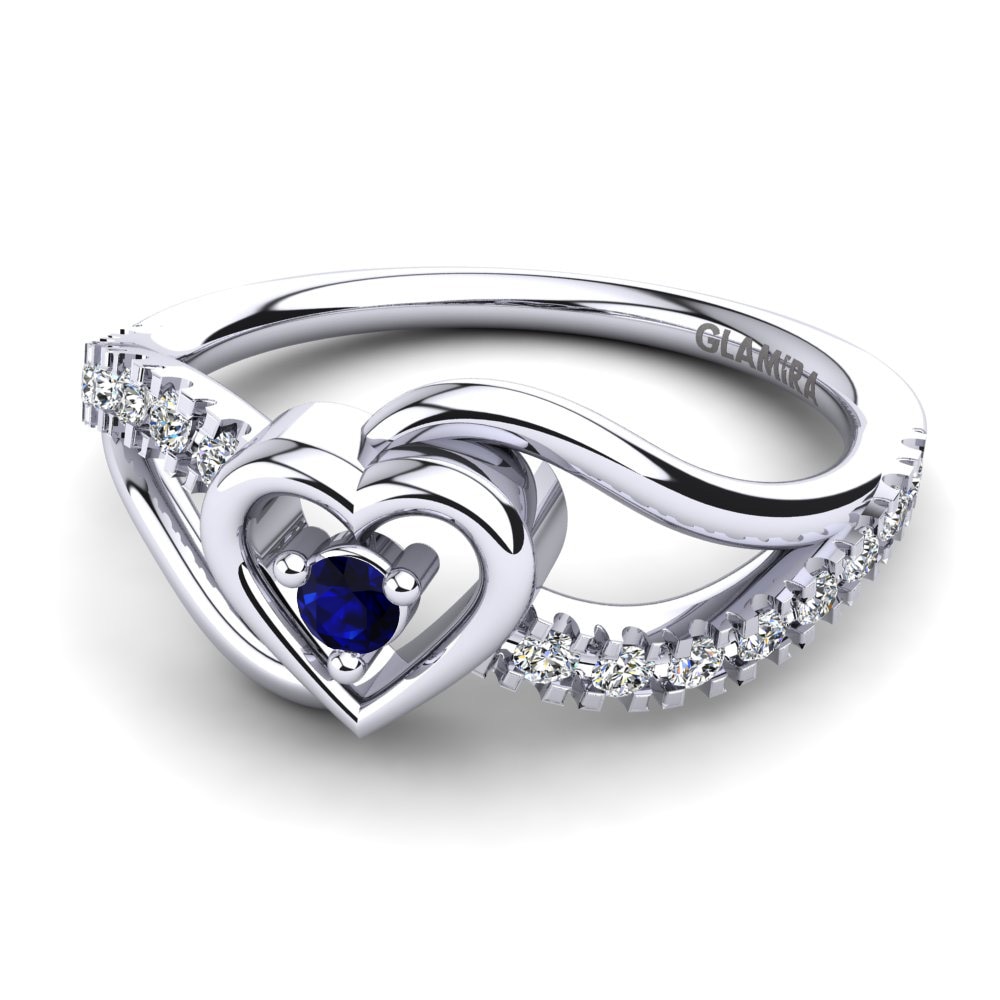 Circonita Azul Oscuro Anillo Eliana