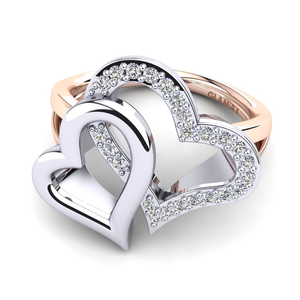 18ct White & Rose Gold Diamond Ring Eliya