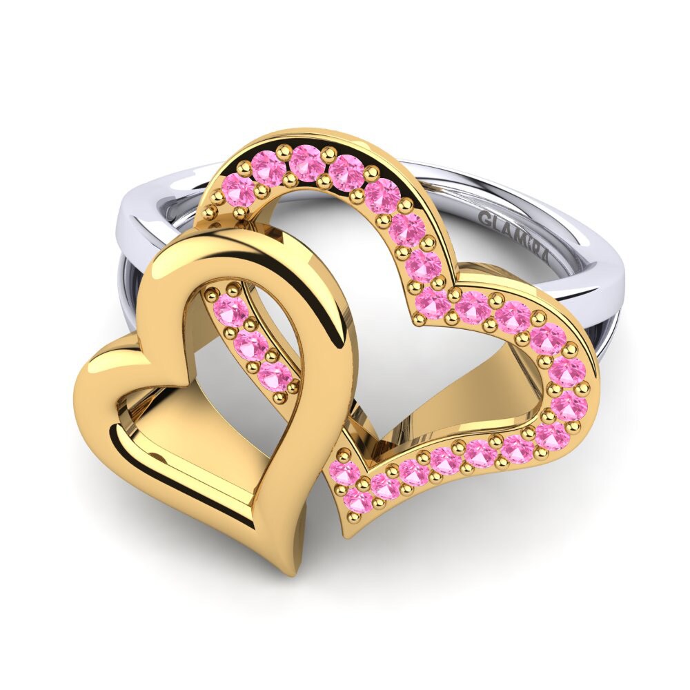 14ct Yellow & White Gold Pink Tourmaline Ring Eliya
