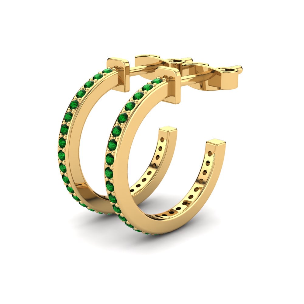 Zircone Vert Boucle d'oreille femme Epifania 12 mm