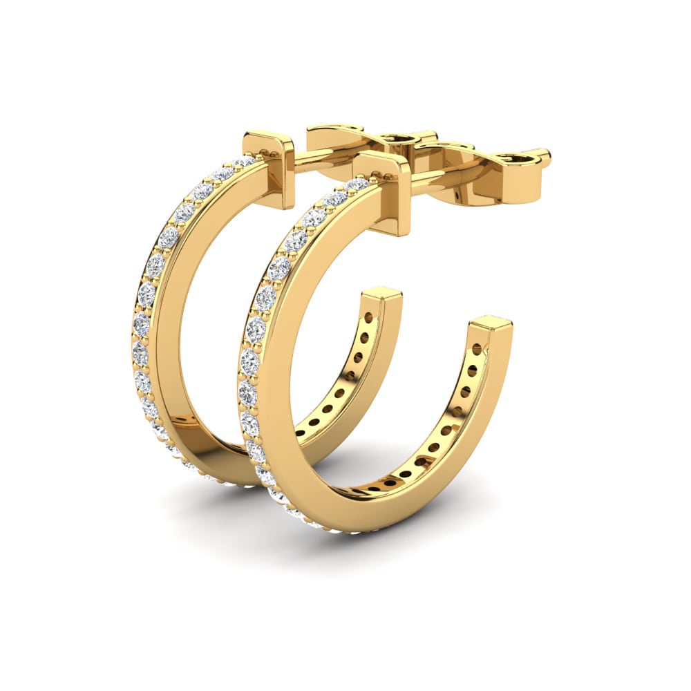 Đá Moissanite Bông tai nữ Epifania 12 mm