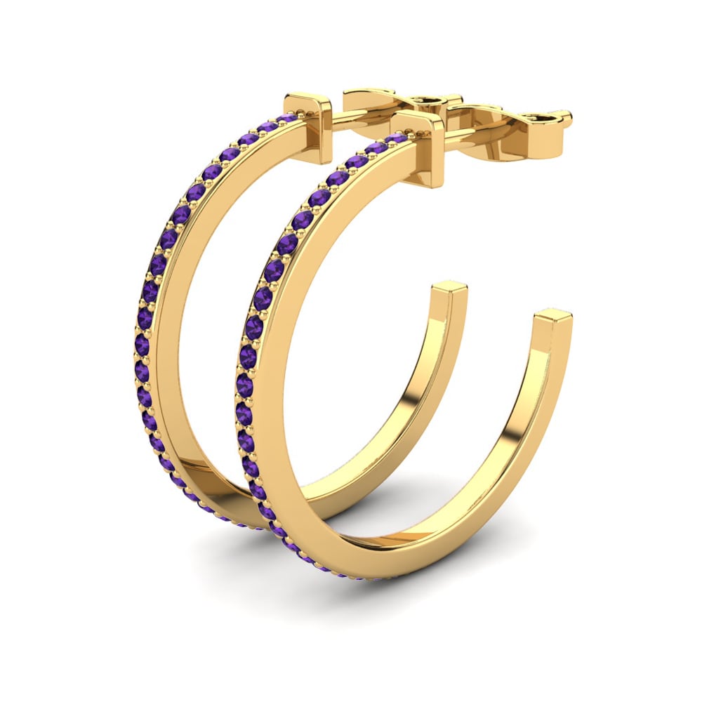 Améthyste Boucle d'oreille femme Epifania 18 mm